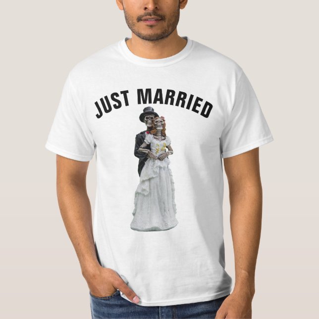 JUST MARRIED GOTHIC WEDDING T-SHIRTS (Front)