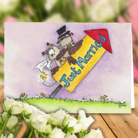 JUST MARRIED greeting card by Nicole Janes