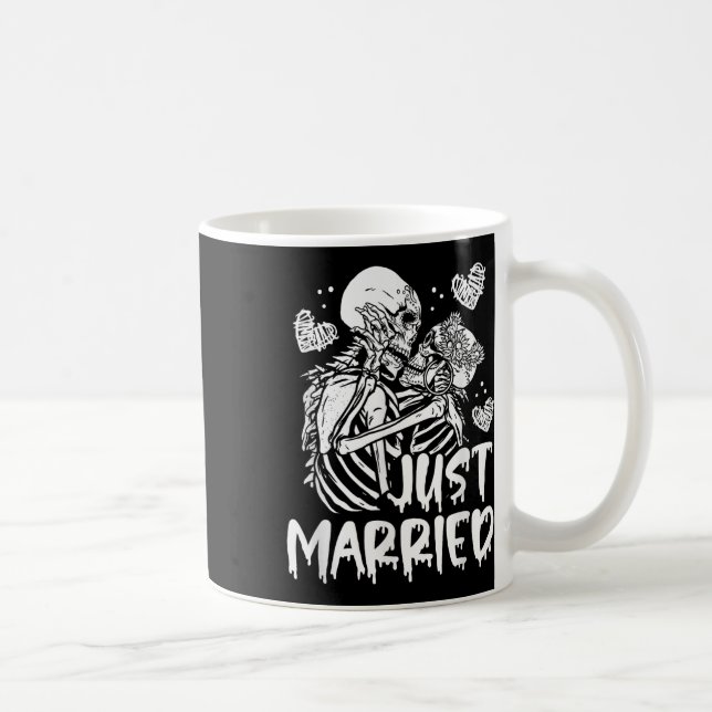 Just Married Halloween Skeleton Bride And Groom We Coffee Mug (Right)