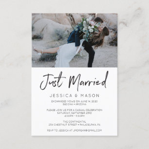 Just Married Handwritten Eloped Invite Card