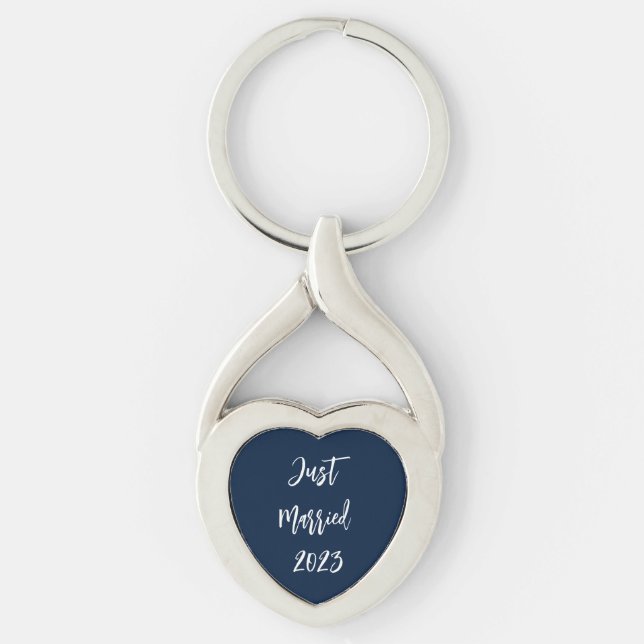Just Married Heart Key Ring (Front)