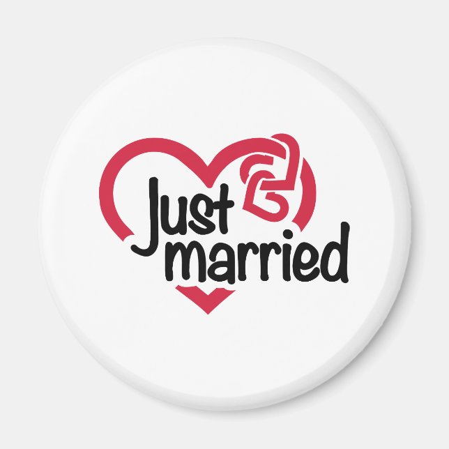 Just married heart magnet (Front)