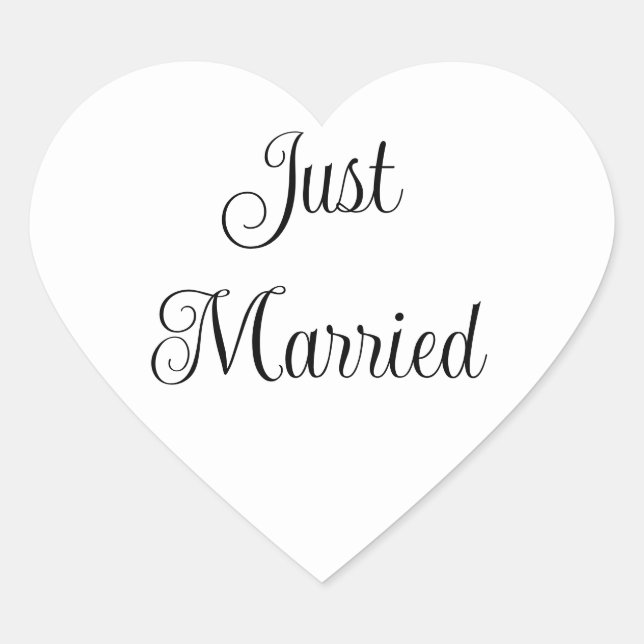 Just Married Heart Sticker (Front)