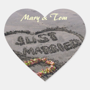 Just married heart sticker