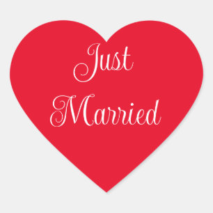 Just Married Heart Stickers