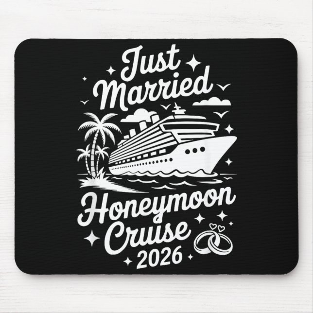 Just Married Honeymoon Cruise 2026 Mouse Mat (Front)