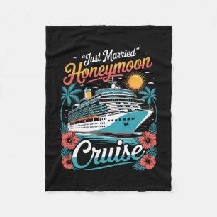 Just Married Honeymoon Matching Cruise Ship Vacati Fleece Blanket