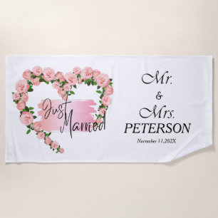 Just Married/ Honeymoon/ Wedding Gift for Couples  Beach Towel