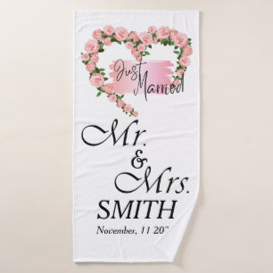 Just Married/Honeymoon wedding gift Towel