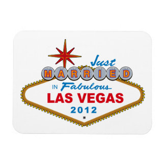 Just Married In Fabulous Las Vegas 2012 Vegas Sign Magnet