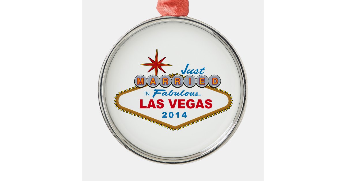 Just Married In Fabulous Las Vegas 2014 (Sign) Christmas Ornament | Zazzle.co.uk