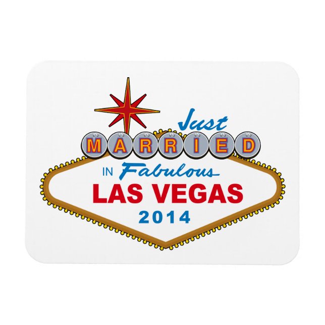 Just Married In Fabulous Las Vegas 2014 (Sign) Magnet (Horizontal)