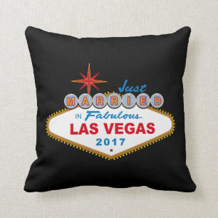 Just Married In Fabulous Las Vegas 2017 (Sign) Cushion