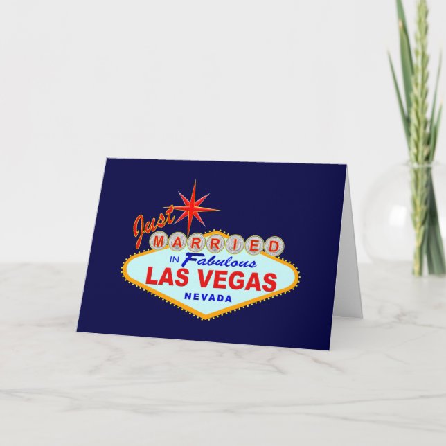 Just Married in Fabulous Las Vegas Announcement (Front)