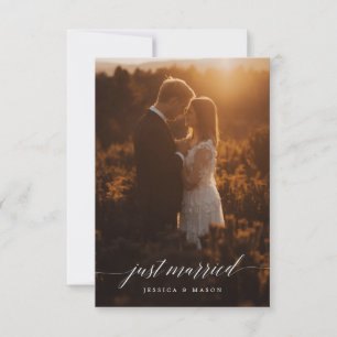 Just Married Invite Eloped Announcement - White