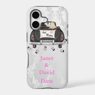 JUST MARRIED IPHONE 5 CASE WHITE DAMASK GIFT