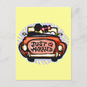Just Married Jalopy Announcement Postcard