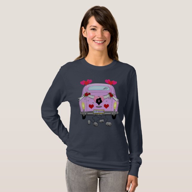 Just Married Ladies LongSleeve TShirt (Front Full)