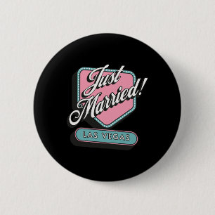 Just Married Las Vegas Wedding Bride Groom  6 Cm Round Badge