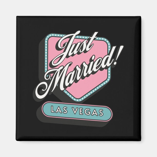 Just Married Las Vegas Wedding Bride Groom  Magnet (Front)