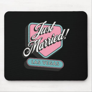 Just Married Las Vegas Wedding Bride Groom  Mouse Mat
