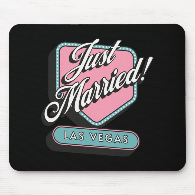 Just Married Las Vegas Wedding Bride Groom  Mouse Mat (Front)