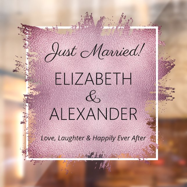 Just Married! Lavender Faux Foil Window Cling (Sheet 2)