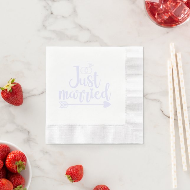 Just Married Lavender Napkin (Insitu)