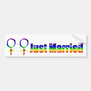 Just Married Lesbians Bumper Sticker