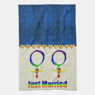 Just Married Lesbians Tea Towel