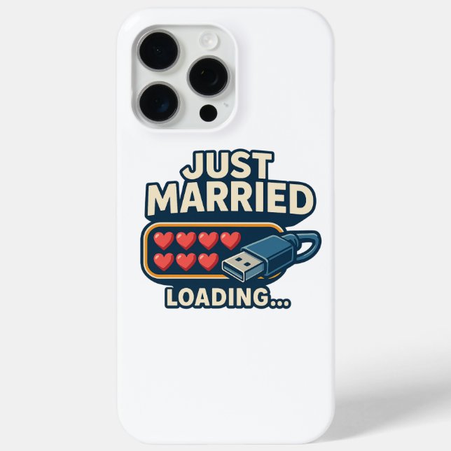 Just Married Loading – Funny Tech Wedding  Case-Mate iPhone Case (Back)