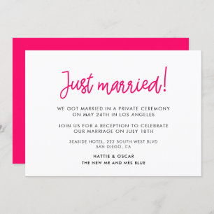 Just married Modern calligraphy announcement