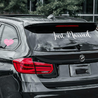Just Married Modern Stylish Script Custom Car Window Cling
