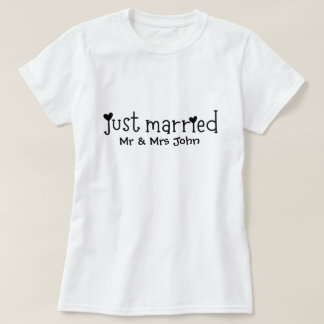 Just married mr and mrs newly weds typography T-Shirt