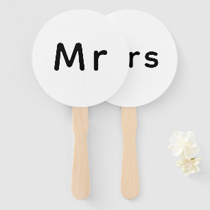 Just Married Mr. & Mrs.   Wedding Monogram  Hand Fan