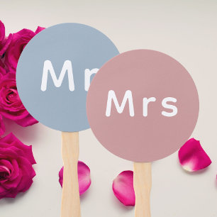 Just Married Mr. & Mrs.   Wedding Monogram  Hand Fan