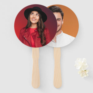 Just Married Mr. & Mrs.   Wedding Photo Monogram  Hand Fan