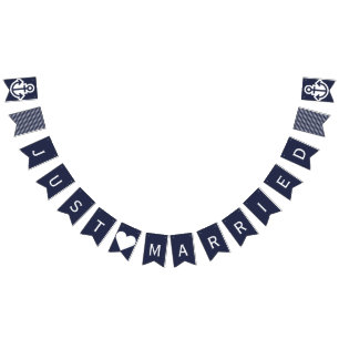 Just Married Nautical Wedding Bunting