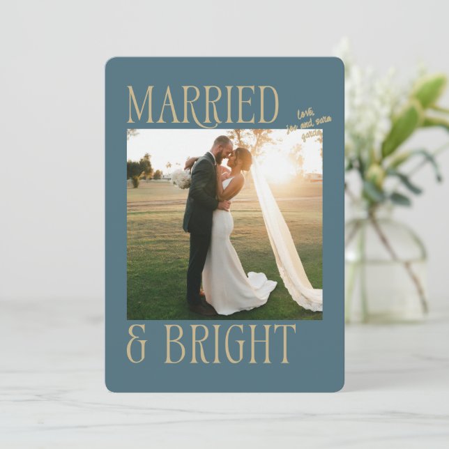 Just Married Newlywed Christmas Card (Standing Front)