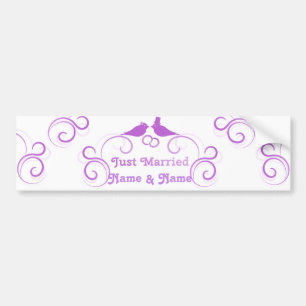 Just Married Newlyweds Thunder_Cove Bumper Sticker