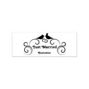 Just Married Newlyweds Thunder_Cove Rubber Stamp
