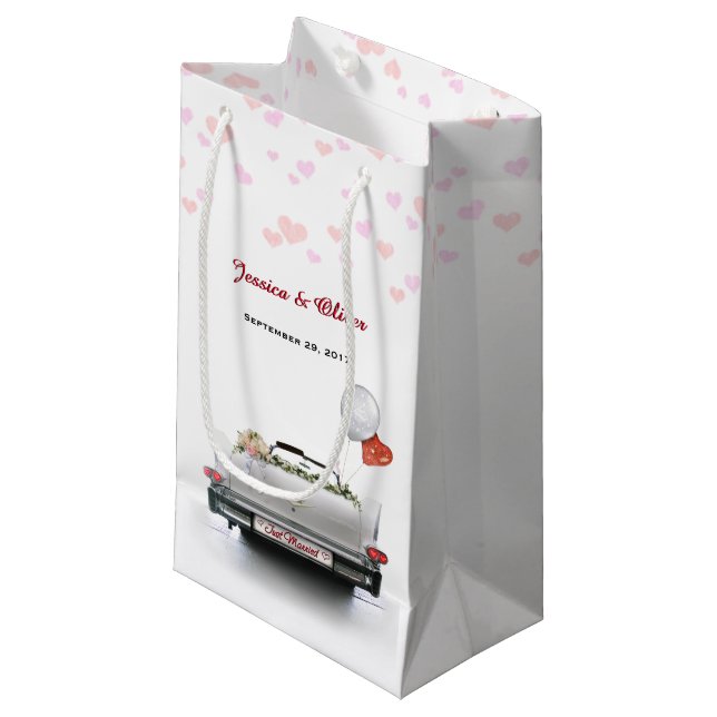 Just Married Oldtimer Car Gift Bag (Front Angled)