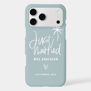 Just married palm tree wedding gift beach
