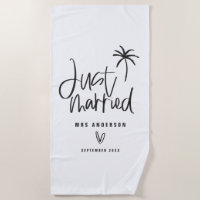 Just married palm tree wedding gift beach