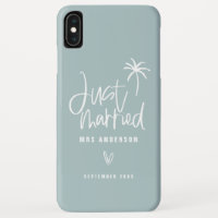Just married palm tree wedding gift beach