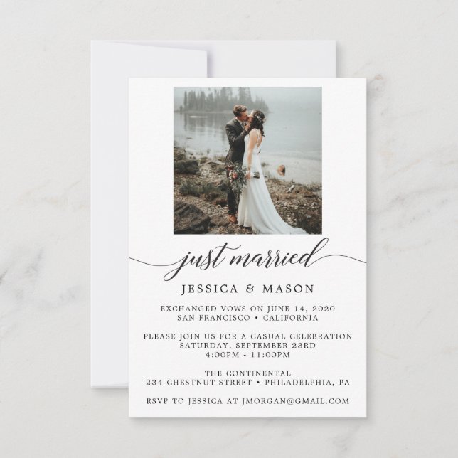 Just Married Party Invite Eloped Announcement (Front)