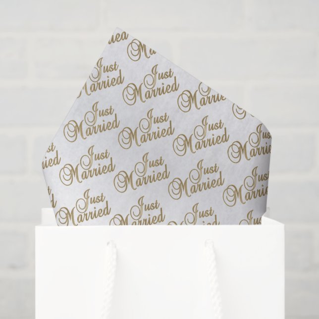 Just Married Pattern Tissue Paper (Gift Bag)