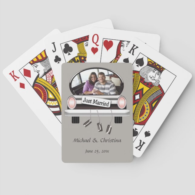 Just Married Personalised Bicycle® Playing Cards (Back)