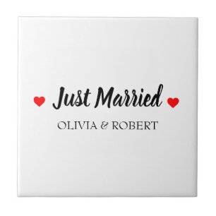 Just Married Personalised Tile