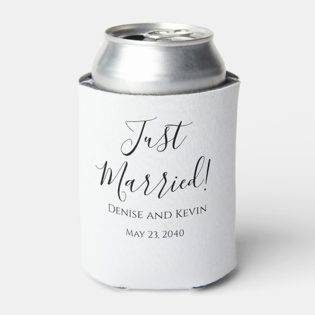 Just Married Personalised Wedding Favour Can Coole Cooler (Can Front)